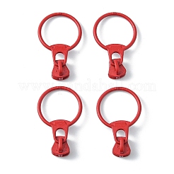 合金ジッパー  レジンプラー付き  ラウンド  カドミウムフリー＆鉛フリー  クリムゾン  37mm  リング：31.5x23.5x1.5mm  ジッパープラー：10.5x9x7.5mm&nbsp;PALLOY-WH0079-16D-RS