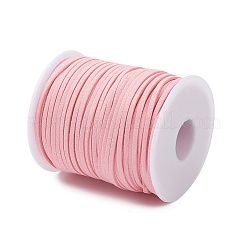 45m フェイクスエードコード  フェイクレース  ピンク  2~2.5x1.5~2mm  約50ヤード（45m）/ロール&nbsp;LW-M003-03