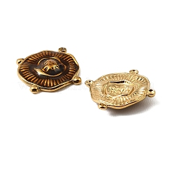 304ステンレスペンダント  ラウンドチャーム  エナメル  18KGP本金メッキ  イオンプレーティング（ip）  ゴールド  24x23x3.5mm  穴：1.6mm&nbsp;STAS-I371-01G-01