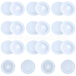 プラスチックボトルキャップ10個  ボトル用  フラットラウンド  ホワイト  28x9mm  ピン：7mm&nbsp;FIND-CP0003-56