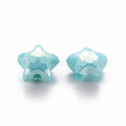 不透明なアクリルビーズ  染め  ABカラー  多面カット  スター  ミックスカラー  10x11x7mm  穴：2mm&nbsp;X-TACR-S153-36I