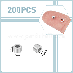 304ステンレススチールスペーサービーズ  コラム  ステンレス鋼色  2x3mm  穴：1.5mm  200個/箱&nbsp;STAS-UN0008-23P