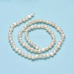 天然養殖淡水パールビーズ連売り  研磨両側  リネン  4.5x4~4.5x3.5~4.5mm  穴：0.7mm  約83個/連  14.37''（36.5センチメートル）&nbsp;PEAR-A005-08-01