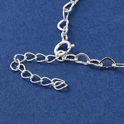 女性用スターリングシルバーハートリンクチェーンブレスレット925個  銀  6-3/4インチ（17cm）&nbsp;BJEW-E101-01S-04
