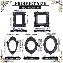 5Pcs 5 Styles Resin Embossed Photo Frames&nbsp;AJEW-FG0003-33