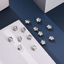 チベット風合金ビーズ  花  アンティークシルバー  鉛フリー＆カドミウムフリー  6x6x3mm  穴：1mm&nbsp;LS-LF10721Y