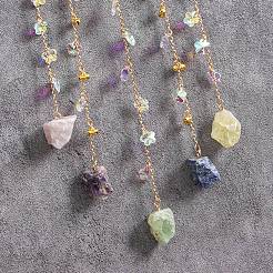 Sun Natural & Synthetic Mixed Stone Chips Hanging Suncatchers&nbsp;HJEW-F027-03
