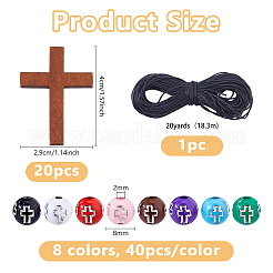 DIY Round with Cross Pendant Necklace Making Kits&nbsp;DIY-DC0004-03