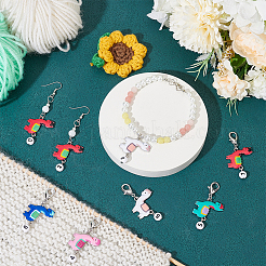 Alloy Enamel Llama/Alpaca with Number Pendant Locking Stitch Markers&nbsp;HJEW-PH01860