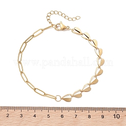2Pcs 304 Stainless Steel Asymmetric Heart Link Chains Bracelets&nbsp;BJEW-JB13510