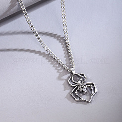 Halloween Skull Spider Stainless Steel Pendant Twisted Chain Necklaces&nbsp;WGFDFDE-01