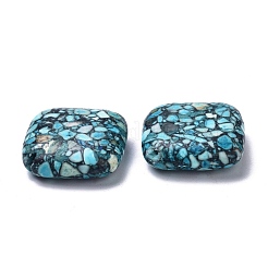 合成ターコイズビーズ連売り  染め＆加熱  菱形  22~23x22~23x6~7mm  穴：1mm  約17個/連  14.96インチ（38cm）&nbsp;G-C180-08