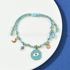 304 Stainless Steel Enamel  Charms Bracelets&nbsp;BJEW-C114-12G