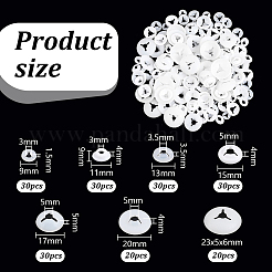 プラスチック製アイワッシャー1セット  人形作り用  フラットラウンド  ホワイト  11x9x4mm  穴：3mm  180個/セット&nbsp;FIND-PH0018-38