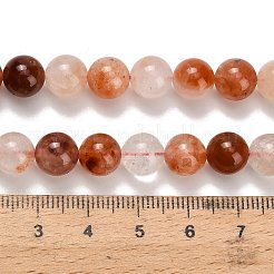 天然の赤いウサギのファーのルチルクォーツビーズ連売り  ロンデル  グレードAB  8~8.5mm  穴：0.6mm  約48~50個/連  15.55''~15.75''（39.5~40センチメートル）&nbsp;G-H329-C04-8mm-AB