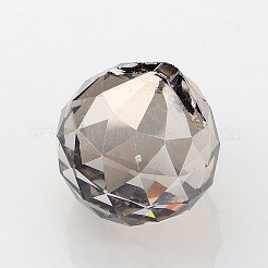多面カット丸いガラスペンダント  ミックスカラー  35x32mm  穴：2mm&nbsp;GLAA-O008-F
