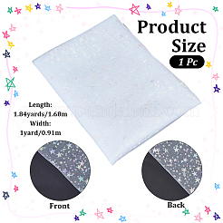 1ヤードの星型ポリエステルメッシュ生地  DIY 衣類アクセサリー  ホワイト  1680x0.2mm&nbsp;DIY-CY0003-80A