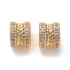 Brass Micro Pave Clear Cubic Zirconia Beads&nbsp;KK-B110-08G