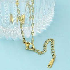304ステンレススチールチャームチェーンブレスレット  ハート  18KGP本金メッキ  6インチ（15.1cm）&nbsp;BJEW-C084-04G