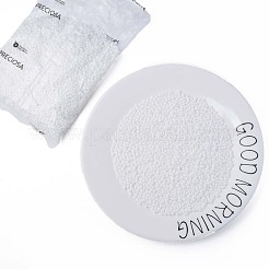 不透明光沢チェコガラスシードビーズ  2穴  オーバル  ホワイトスモーク  5x3.5x2.5mm  穴：0.9mm  約500 G /袋&nbsp;SEED-N004-005-D01