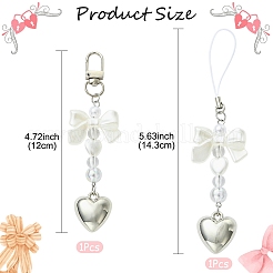 2Pcs ABS Plastic Imitation Pearl & Acrylic Pendant Decorations&nbsp;HJEW-YW00300
