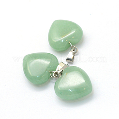 Heart Natural Green Aventurine Pendants&nbsp;G-Q371-08