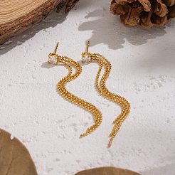304 Stainless Steel Tassel Stud Earrings&nbsp;SD2801