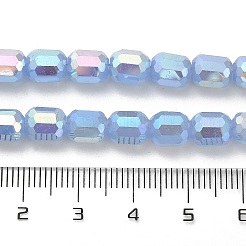 ジェイド風ガラスビーズ連売り  多面カット  コラム  コーンフラワーブルー  6x7~7.5mm  穴：1mm  約70~72個/連  20.47~20.86インチ（52~53cm）&nbsp;EGLA-D030-05B