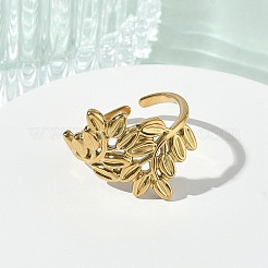 304 Stainless Steel Cuff Open Rings for Women&nbsp;RJEW-L341-02D-G