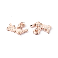 チベット風合金チャーム  クラウン  カドミウムフリー＆鉛フリー  ローズゴールド  10x11x1.5mm  穴：1.2mm  約1641個/720g&nbsp;LS-TIBEP-S319-101RG-RS