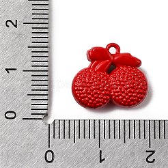 焼付塗装亜鉛合金ペンダント  フルーツ  レイシ  13.5x15.5x5.5mm  穴：1.2mm&nbsp;FIND-I070-02A