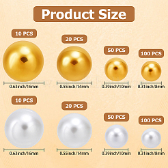 DIYビーズキット  イミテーションパールアクリルビーズを含む  ABSプラスチックビーズ  ホワイト  8~16mm  360個/セット&nbsp;DIY-PA0001-14B