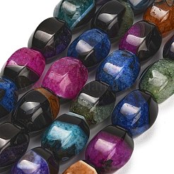 天然石瑪瑙ビーズ連売り  染めたものと染めていないもの  ランタン  ミックスカラー  21~25x18.5~21x17~19mm  穴：1.2~1.6mm  約18個/連  15.91''（40.4センチメートル）&nbsp;GG-L001-G01-04B