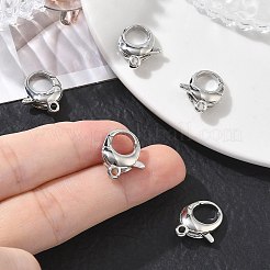 シェグレース 真鍮製ロブスタークラスプ  オーバル  カドミウムフリーと鉛フリー＆ニッケルフリー  プラチナ  17x14x5mm  穴：1.8mm&nbsp;XGRQ7M936-978P