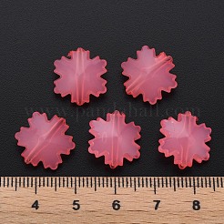 模造ゼリーアクリルビーズ  多面カット  スノーフレーク  鮭色  15x14x6mm  穴：1.6mm  約970個/500g&nbsp;MACR-S373-92-E03