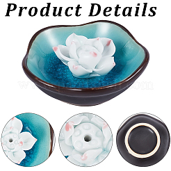 1Pc Lotus Porcelain Incense Burners Holder&nbsp;AJEW-DJ0002-27