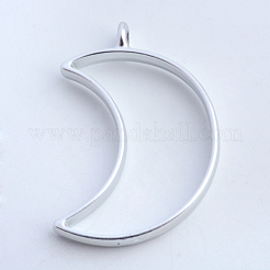 Matte Style Rack Plating Alloy Open Back Bezel Pendants&nbsp;PALLOY-S047-39B-FF