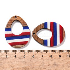Independence Day Opaque Striped Resin & Walnut Wood Pendants&nbsp;RESI-U010-02N