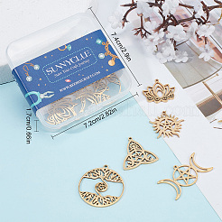 16Pcs 8 Style 304 Stainless Steel Pendants&nbsp;STAS-SC0003-92G