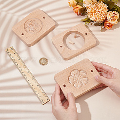 3 Styles Rose & Sakura Wooden Hand Press Moon Cake Maker&nbsp;WOOD-FG0001-43