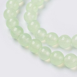 天然石ホワイトジェイドビーズ連売り  染め  ラウンド  ミックスカラー  4mm  穴：0.6mm  約91個/連  14.5インチ（37cm）&nbsp;G-G756-M-4mm