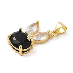 Rack Plating Brass Micro Pave Cubic Zirconia Pendants&nbsp;KK-P241-20G-04