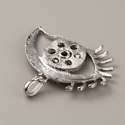 Alloy Rhinestone Hang Snap Base Big Pendants&nbsp;FIND-WH0111-238
