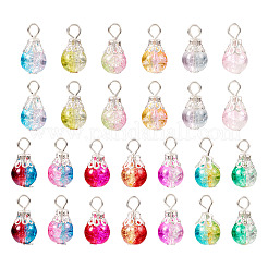 78Pcs 13 Colors Transparent Spray Painting Crackle Glass Charms&nbsp;PALLOY-TAC0088