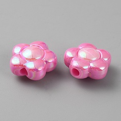 不透明なアクリルビーズ  花  フラミンゴ  15.5x16x8.5mm  穴：3mm&nbsp;SACR-WH0013-01B