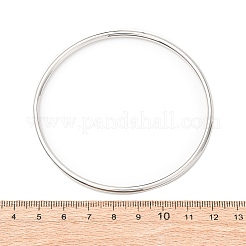 201ステンレススチール製プレーンバングル（女性用）  ステンレス鋼色  1/8インチ（0.3cm）  内径：2-3/4インチ（6.9cm）&nbsp;BJEW-B150-07P