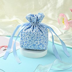 Cloth High Jacquard Flower Sugar Gift Drawstring Bags with Handle&nbsp;ST-CJ0004-01A