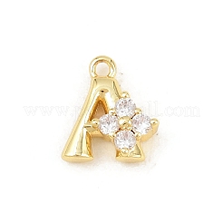 26Pcs Brass Micro Pave Clear Cubic Zirconia Charms&nbsp;KK-Z151-18G