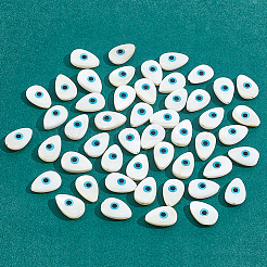 天然淡水シェルビーズ  ナザールボンジュウの涙  ホワイト  14x9.5x3.5~6mm  穴：1mm  50個/箱&nbsp;SHEL-NB0001-31