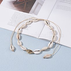 Natural Cowrie Shell Beads Beaded Necklaces&nbsp;X-NJEW-JN03744-02